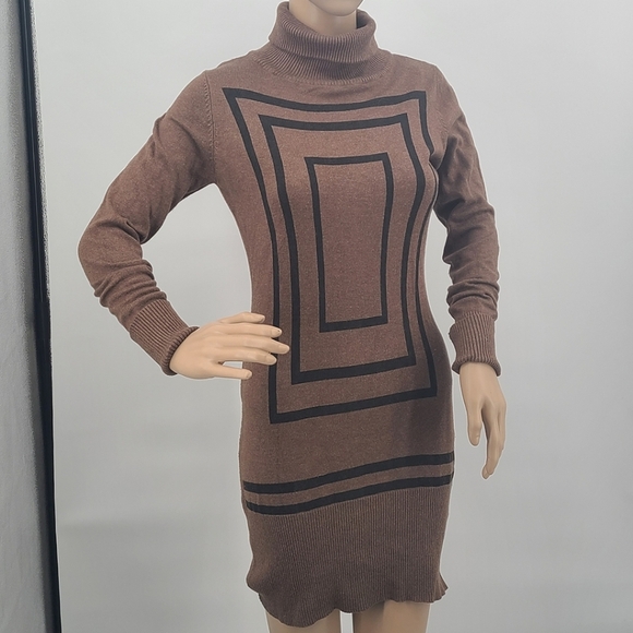 Women's JS Millenium Brown Sweater Dress Sz TU (One size fits all) - Picture 4 of 6